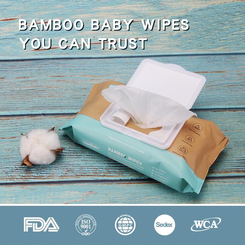 Biodegradable Bamboo Wipes Eco Fragrance Alcohol Free Baby Wipes