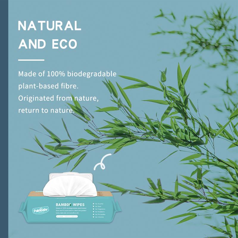 Biodegradable Bamboo Wipes Eco Fragrance Alcohol Free Baby Wipes