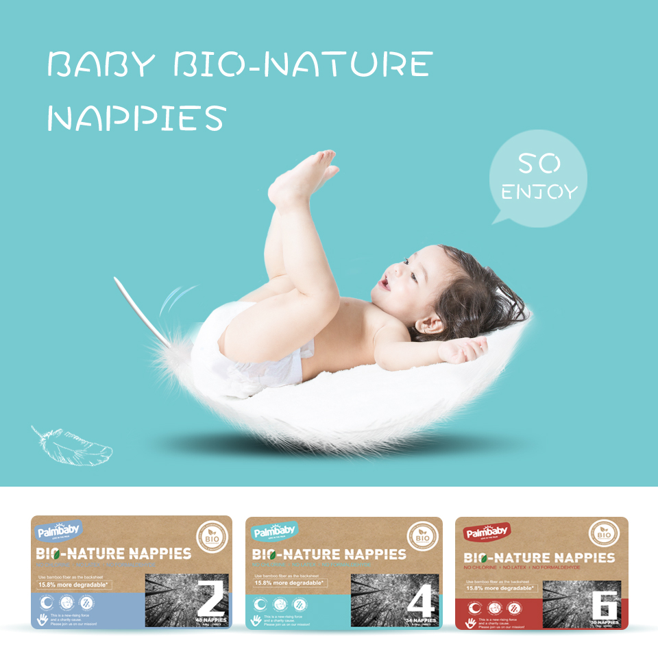 Biodegradable ECO Diapers with FSC certified material