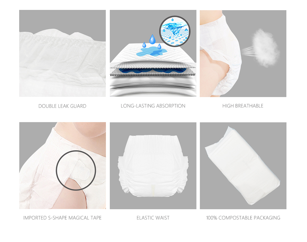 Disposable Biodegradable Baby Diapers