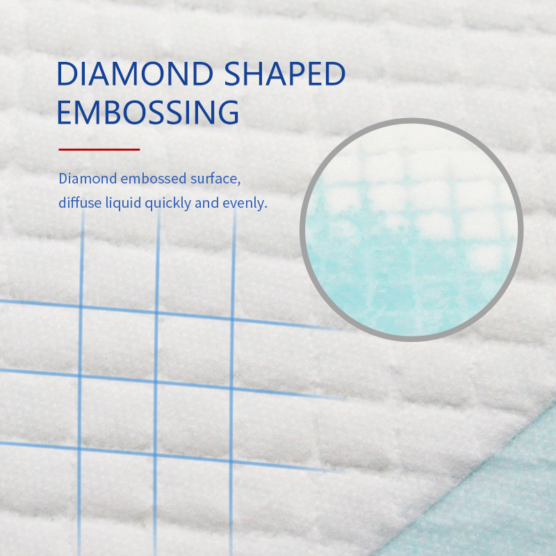 Diamond shaped embossing adult nursing underpad