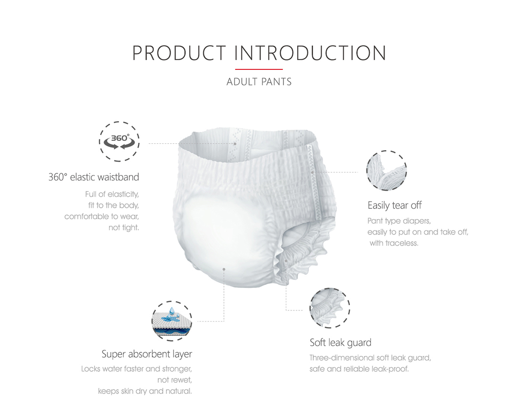 disposable incontinence high quality adult pant diaper breathable