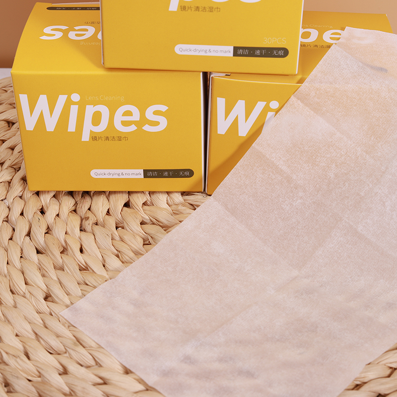 Box package lens wet wipes for glasses cleaning