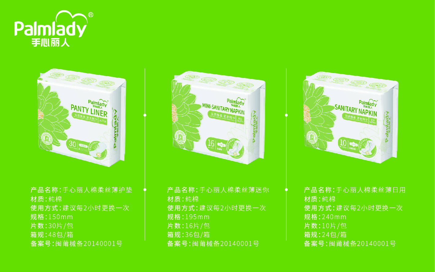 Regular daily use sanitary napkins with breathable material OEM available