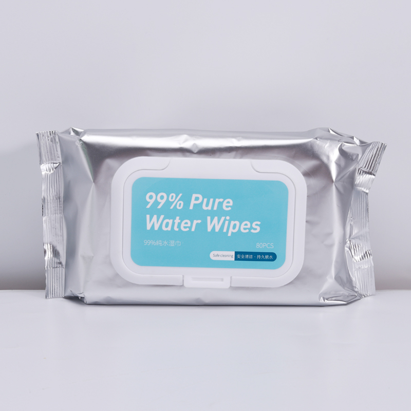 pure water wet wipes 99.9% pure water wet wipes non scented big size cleaning moisture wipes