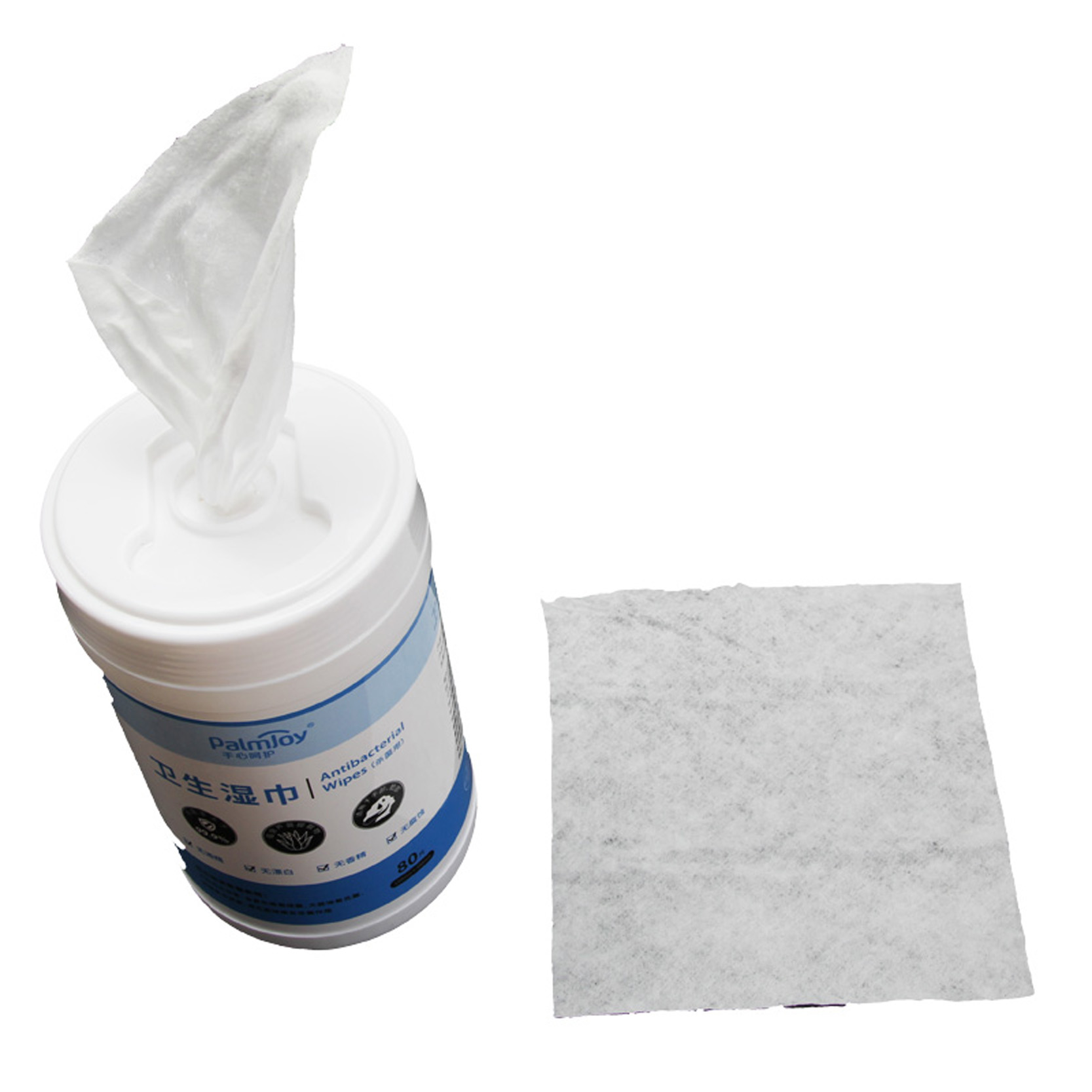 Palmjoy  canister packed disinfectant wet wipes in 80 counts