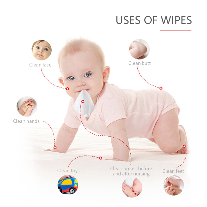 Disposable Soft  Baby Wipes Soft Premium Baby Cleaning Wipes