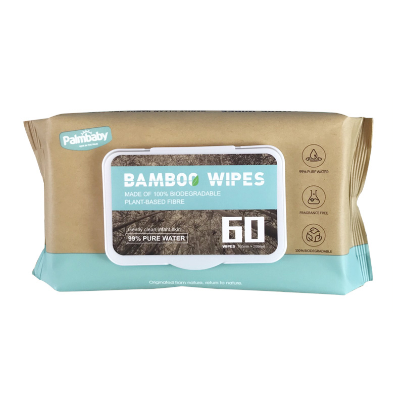 100% Bamboo Baby Wet Wipes 60 Pcs