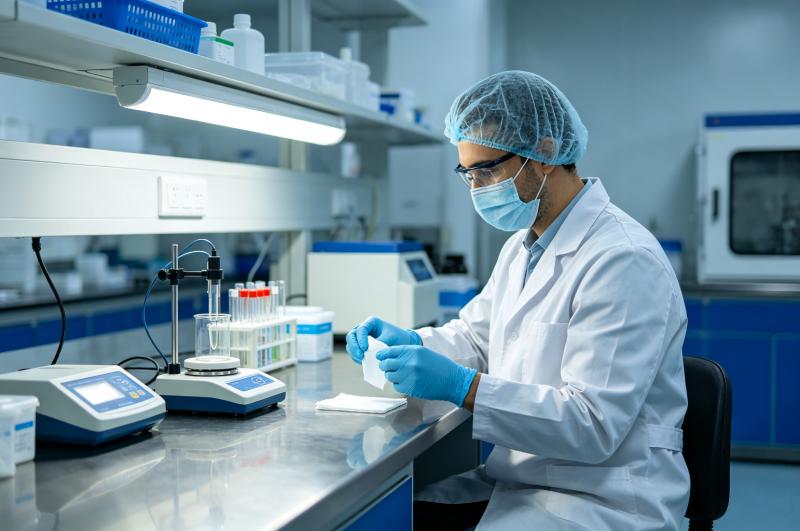 Wet Wipes Quality Control Laboratory - pH and Microbial Testing